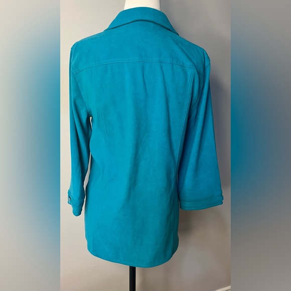 NWOT JM Collection Torquoise Jacket w/ 2 Breast Pockets and Snap Closure !! - Picture 14 of 16